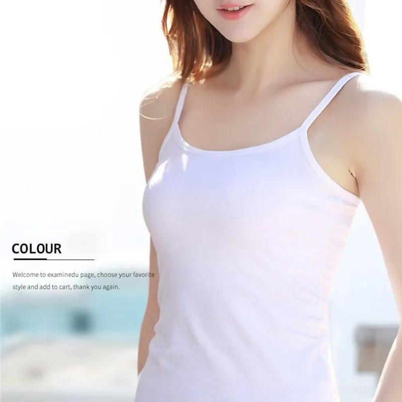 2025 Camisole Vest for Women's Summer Sexy Outerwear Short Base Top Versatile Slimming Black and White Inner Small Camisole