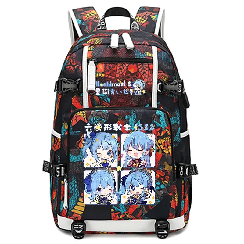 Neuer Hoshimachi Suisei Rucksack mit Hochwertiger Farbgebung, Animationsmotiv, Großem Fassungsvermögen, Tragbar und Wasserabweisend für die Schule – Detail 3