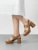 Womens Chunky Block Heel Platform Sandals Open Toe Buckle Dress Shoes For Party Wedding - Image 3
