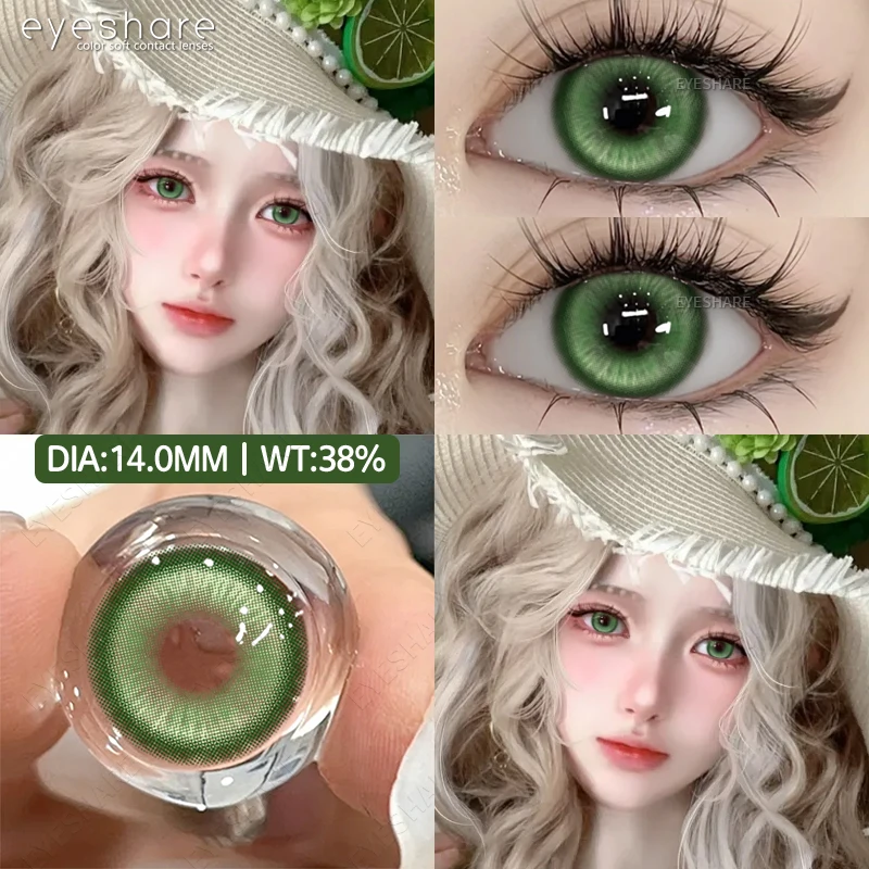 EYESHARE 2pcs Halloween Colorful Contact Lenses Cosplay Eye Lenses Anime Colored Lenses Red Contact Yearly Fashion Makeup Lenses