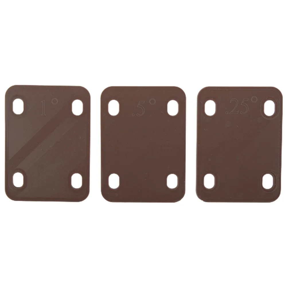 3pcs Electric Guitar Neck Shims 0.25 0.5 1 Degree Neck Plate Replacement Accessories Plastic Guitar Neck Spacer Parts