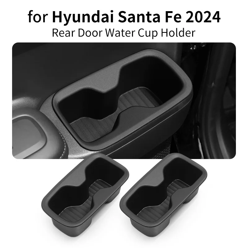 

For Hyundai Santa Fe 2024 2025 6/7 Seats Car Water Cup Holder The Third Row Drinks Cup Holder Storage Box Accessories 2pcs