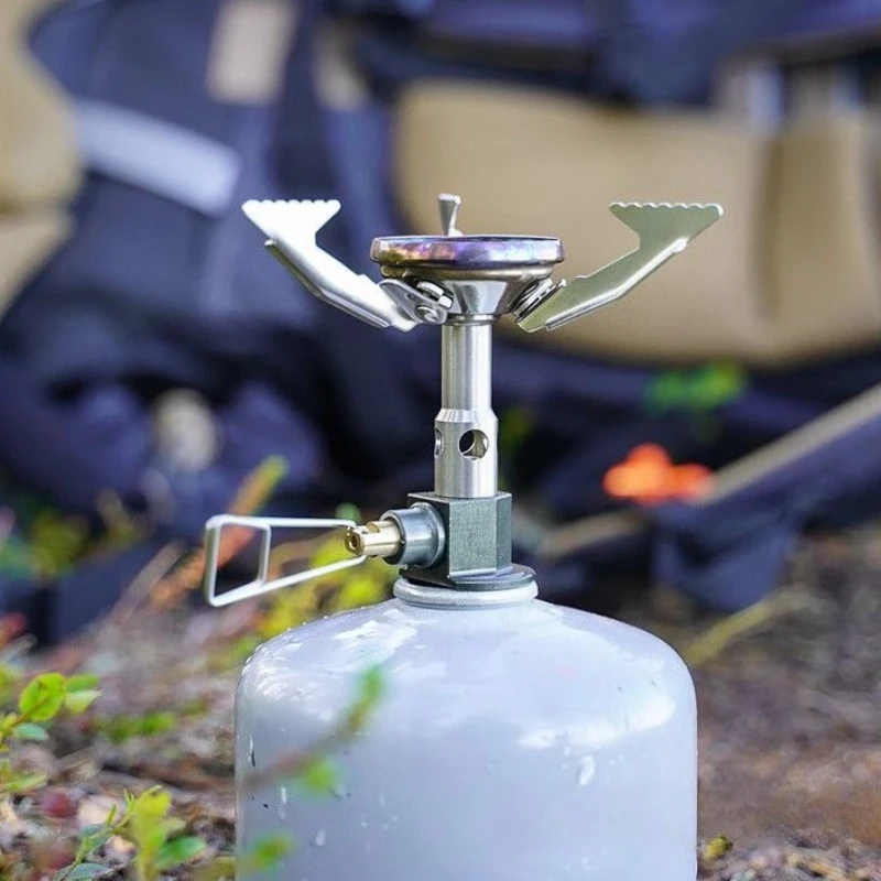 Windproof Lightweight Burner Head Portable Voltage Stabilizer Triangular Stable Support Structure Outdoor Stove Camping  Stove