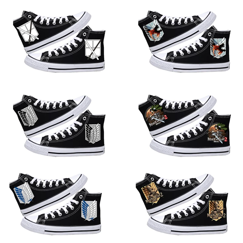 

Attack on Titan Eren Jaeger Canvas Shoes Anime High-Top Sneakers for Men Women Cartoon Breathable Lightweight Flat Shoes Gifts