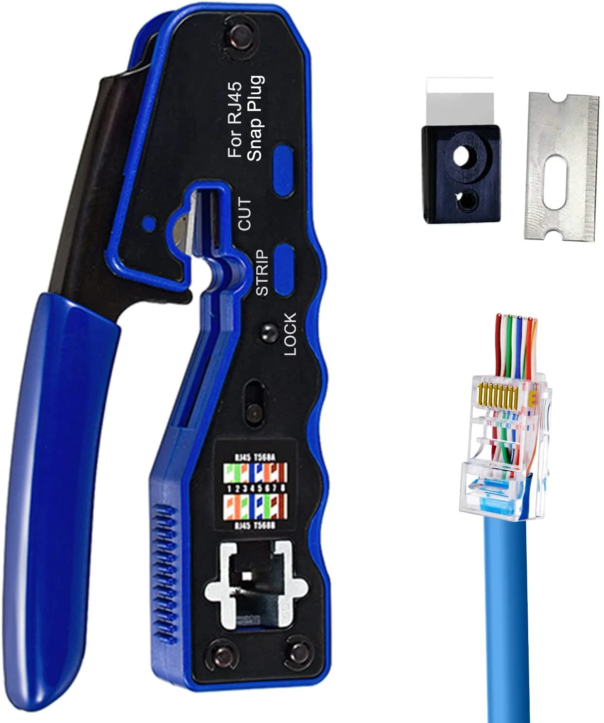 

Eazy wire cutter Crimper cat5e cat6 Wire Stripper ez Pass Through networking toolkits rj45 Crimping Tool