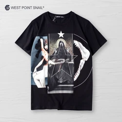 Men Women T-Shirt Beauty Jesus Stars Graphic Print Tees Casual Gothic Western Style O-Neck Tshirt Broadcloth Short Sleeve Tops