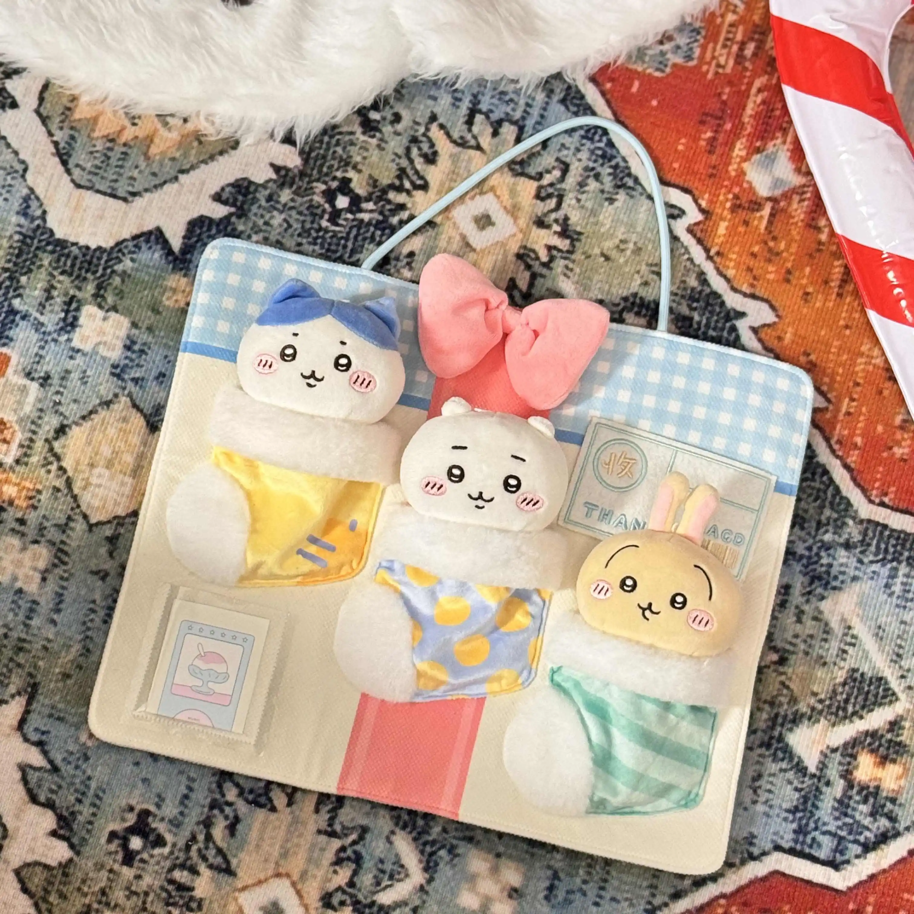 Anime Kawaii 10cm Plush Doll Hanging Bag Decorative Ornaments Chiikawa Hachiware Nagano Cartoon Cotton Doll Toy Storage Bag Gift