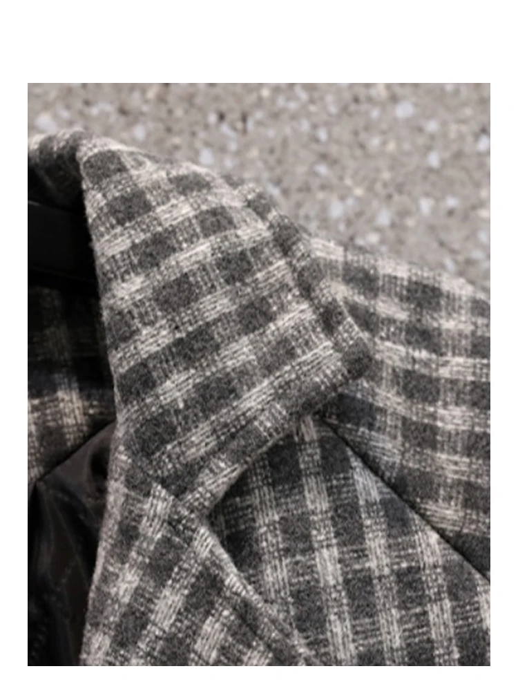 Plus Size Lange Sve Suit Jaet voor Dames Herfst Modieus Veelzijdig Afslankend Design Sense Top Verdikt Winter Polyester