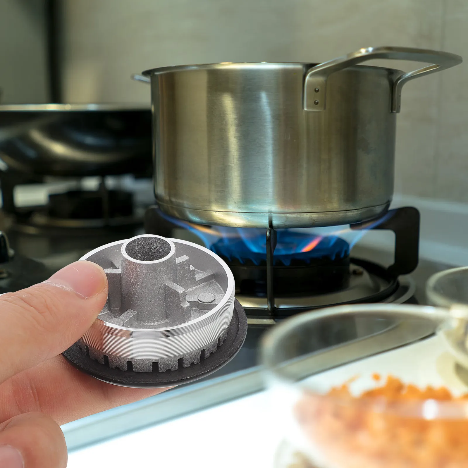 1Set Reliable Gas Stove Head Replacement Parts Burner Cap Set for Kitchen Stove Supplies Universal Design Sturdy Construction