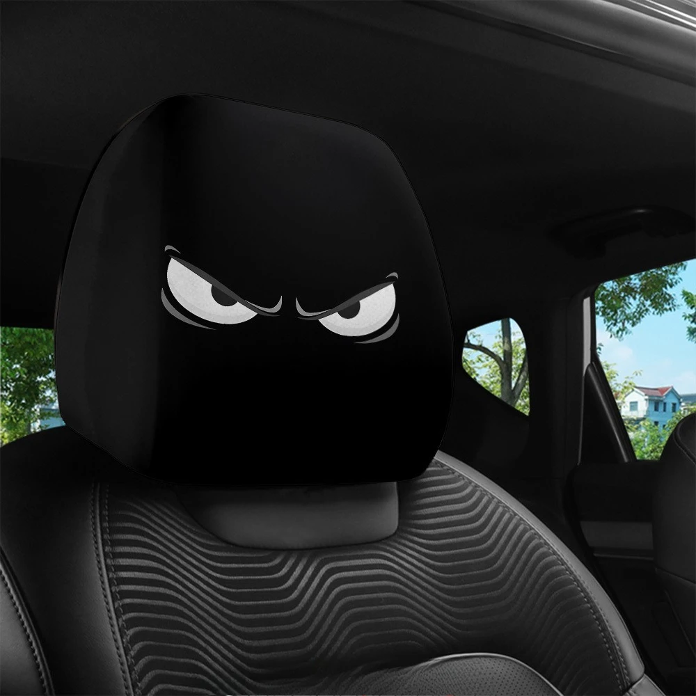 2PCS Evil Eye Printed Car Headrest Covers | 100% Durable Comfortable Snug Fit | Hot Sale Auto Interior Decor Accessories 2