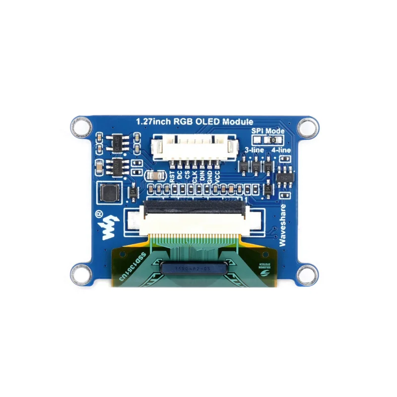 Waveshare-Módulo de pantalla OLED RGB de 1,27 pulgadas, resolución de 128 × 96, colores de 262K, interfaz SPI, para Raspberry Pi, Arduino, STM32.