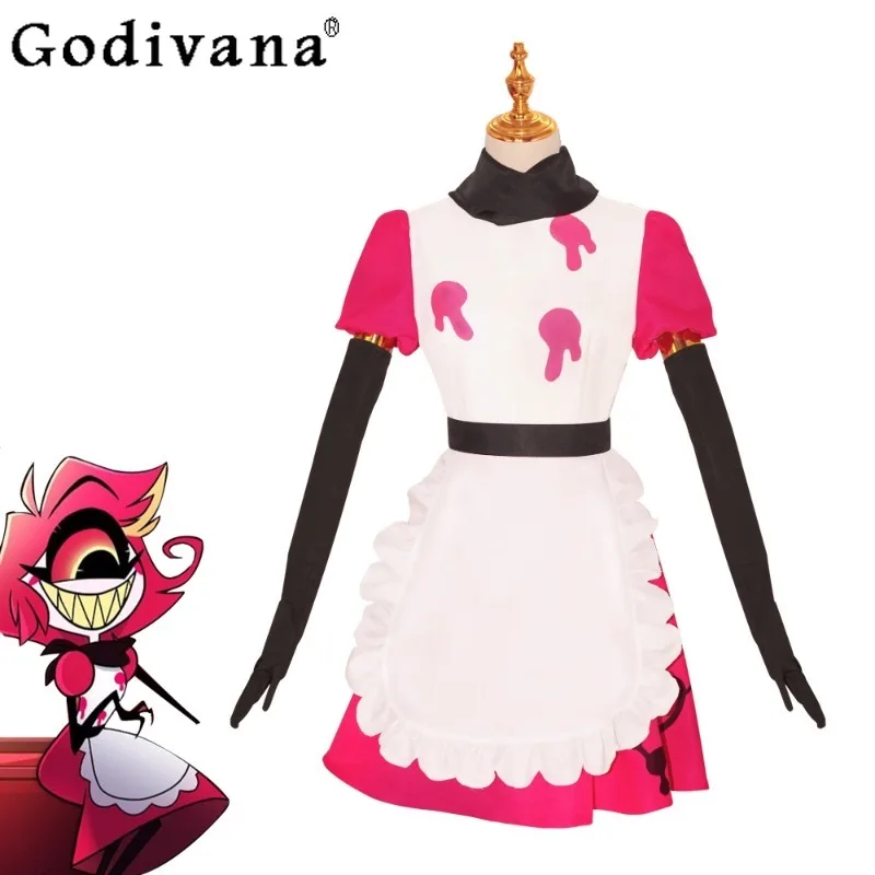 

Women Maid Outfit Apron Dress Suit Game Animation Cosplay Dress Set Female Role Playing Halloween Party Fancy Dress