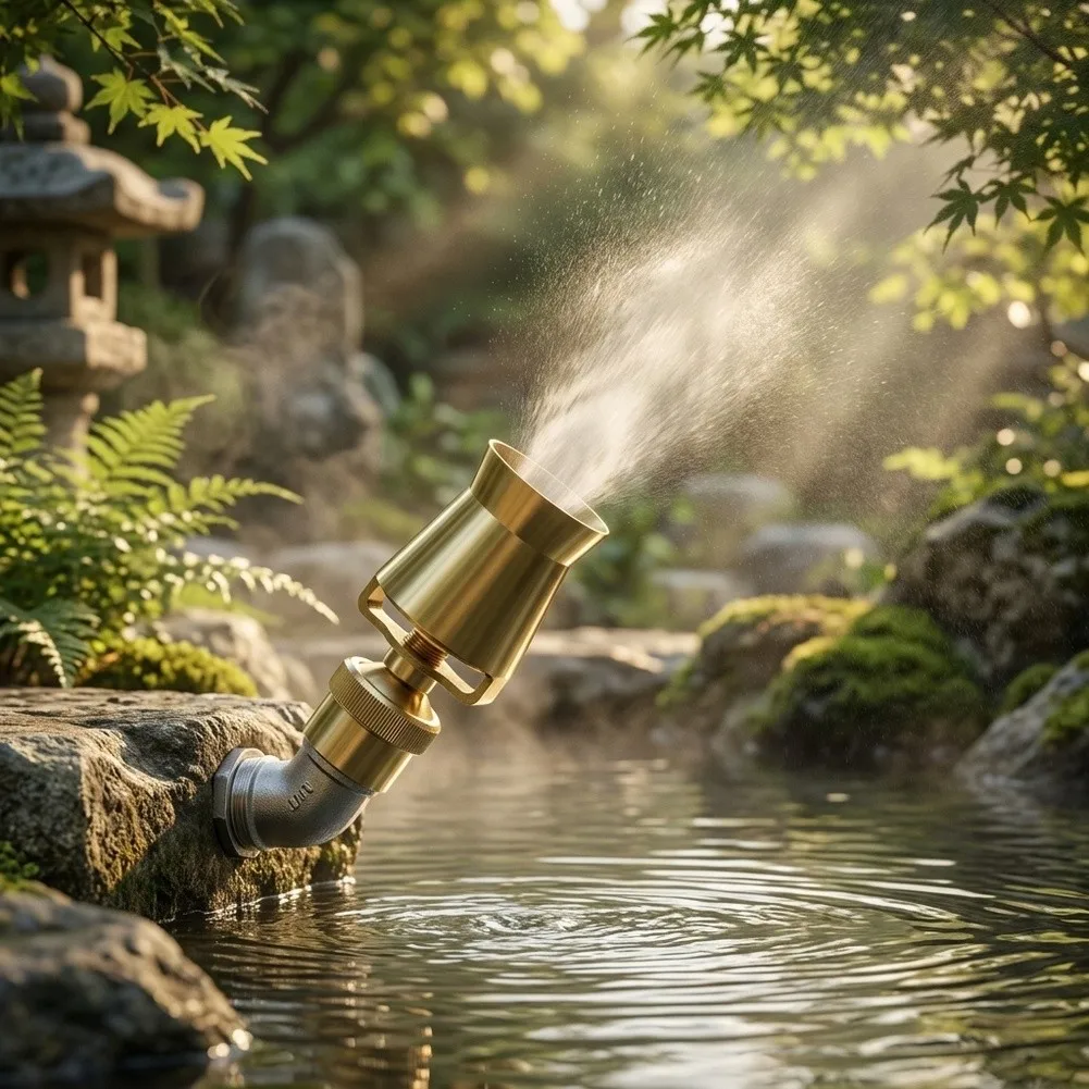 Brass Fountain Nozzle with Natural Cedar Shape Design for Water Features for G 1 Inch Male Thread DN25 for Public Spaces