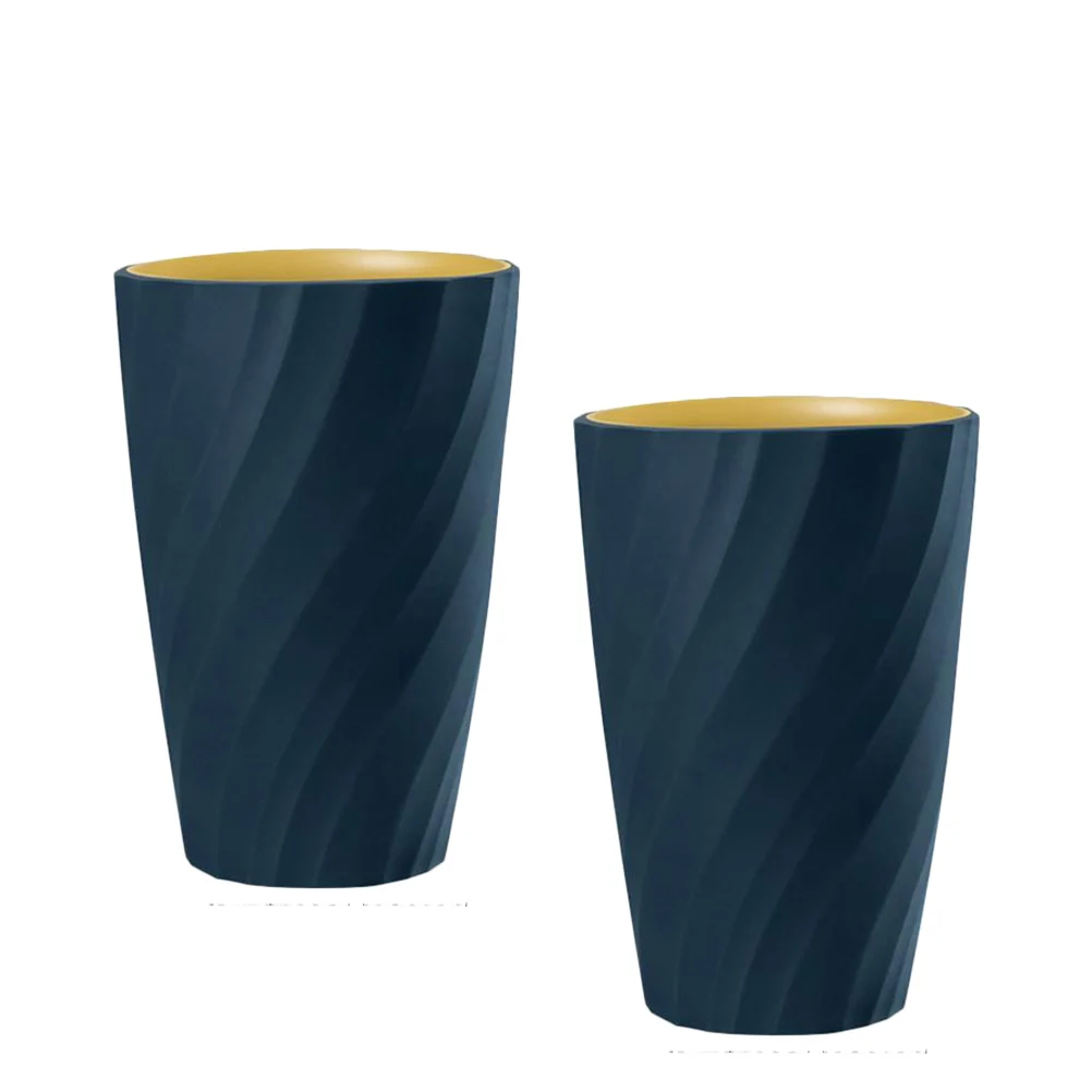 

2 Pcs Toothbrush Cup Eco Friendly Plastic Travel Home Gargle Mug Holder Lightweight Compact Size Blue Color