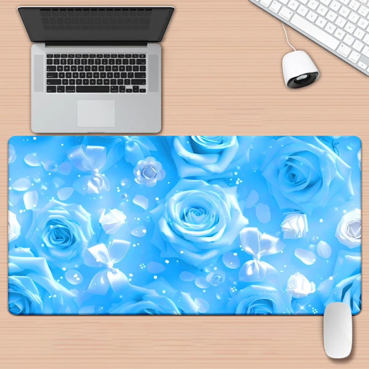 Brand Iron Art Rose Bloom HD Printed Desk Pad XXL Multi Functional Gaming Mouse Mat Keyboard Office Computer PC Gamer Mat