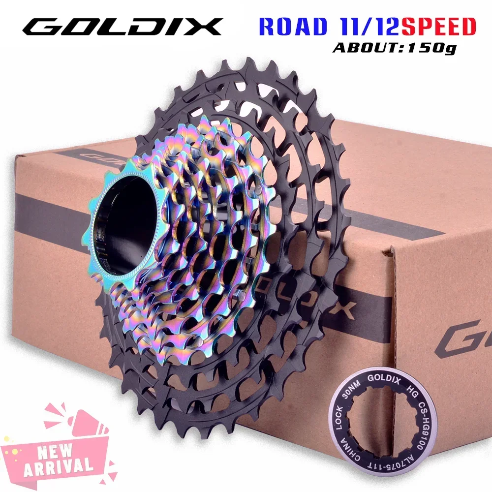 GOLDIX Ultralight Road Bike Pink Cassette 11/12Speed 28-36T CNC Hollow HG Structure Freewheel K7 11V 12V Bicycle Chain Wheel