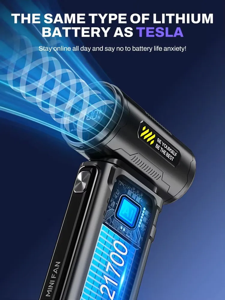 منفاخ هواء قوي صغير 250000 دورة في الدقيقة 6000 مللي أمبير في الساعة مروحة تربو عنيفة منظف الغبار المحمول TypeC شحن محرك بدون فرشاة لنافذة السيارة