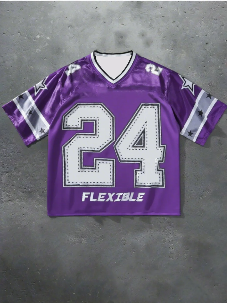 الرجال رقم 24 طباعة الخامس الرقبة تي شيرتات قصيرة الاكمام الصيف الجرافيك المحملة البيسبول الفانيلة حجم كبير المرأة تي شيرت رياضي #4