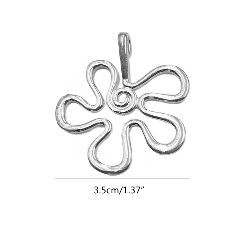 Small Dangle Abstract Flower Pendant Jewelry Making Charm Decorative Pendant F3MD