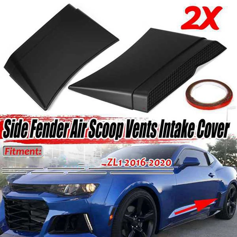 

Black Car Rear Side Fender Scoop Air Vents Intake Outlet Cover Trim For Chevrolet Camaro 2016-2020 Accessories