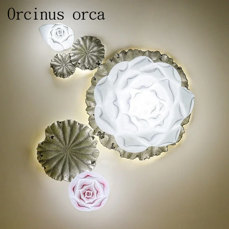 

Modern Chinese lotus ceiling lamp living room bedroom balcony aisle restaurant LED decorative lotus ceiling lamp free shipping