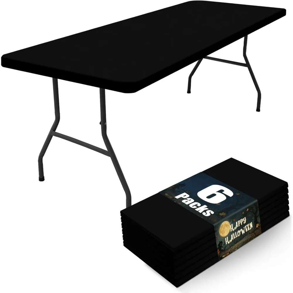 

6 Pack Spandex Rectangle Table Covers, Elastic Fitted Patio Tablecloths for Outdoor Picnics and Events