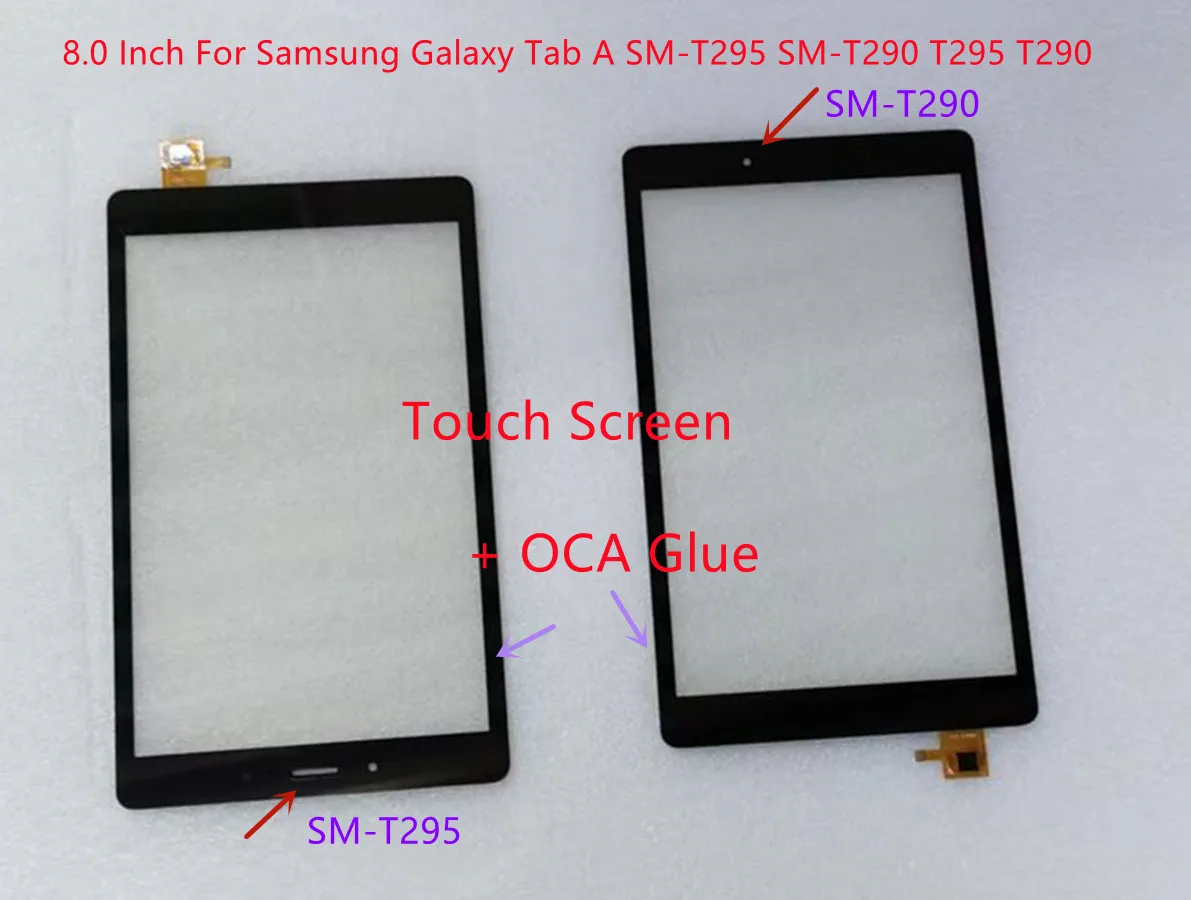 New 8.0''Inch For Samsung Galaxy Tab A SM-T290 SM-T295 T290 T295 Touch Screen+OCA Glue Front Glass Panel Replacement 100% Tested