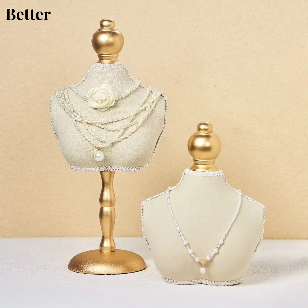 

Vintage Necklace Mannequin Bronzing Jewelry Bust Pendant Display Stand Female Dress Form for Necklace Choker Pendant