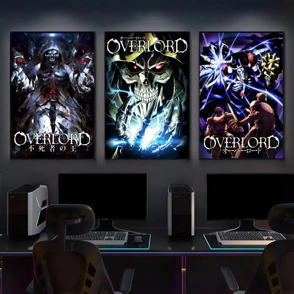Anime O-Overlord The Undead King Poster Modern Aesthetic Gaming Room Decor Canvas Wall Art Poster Cool Room Stuff