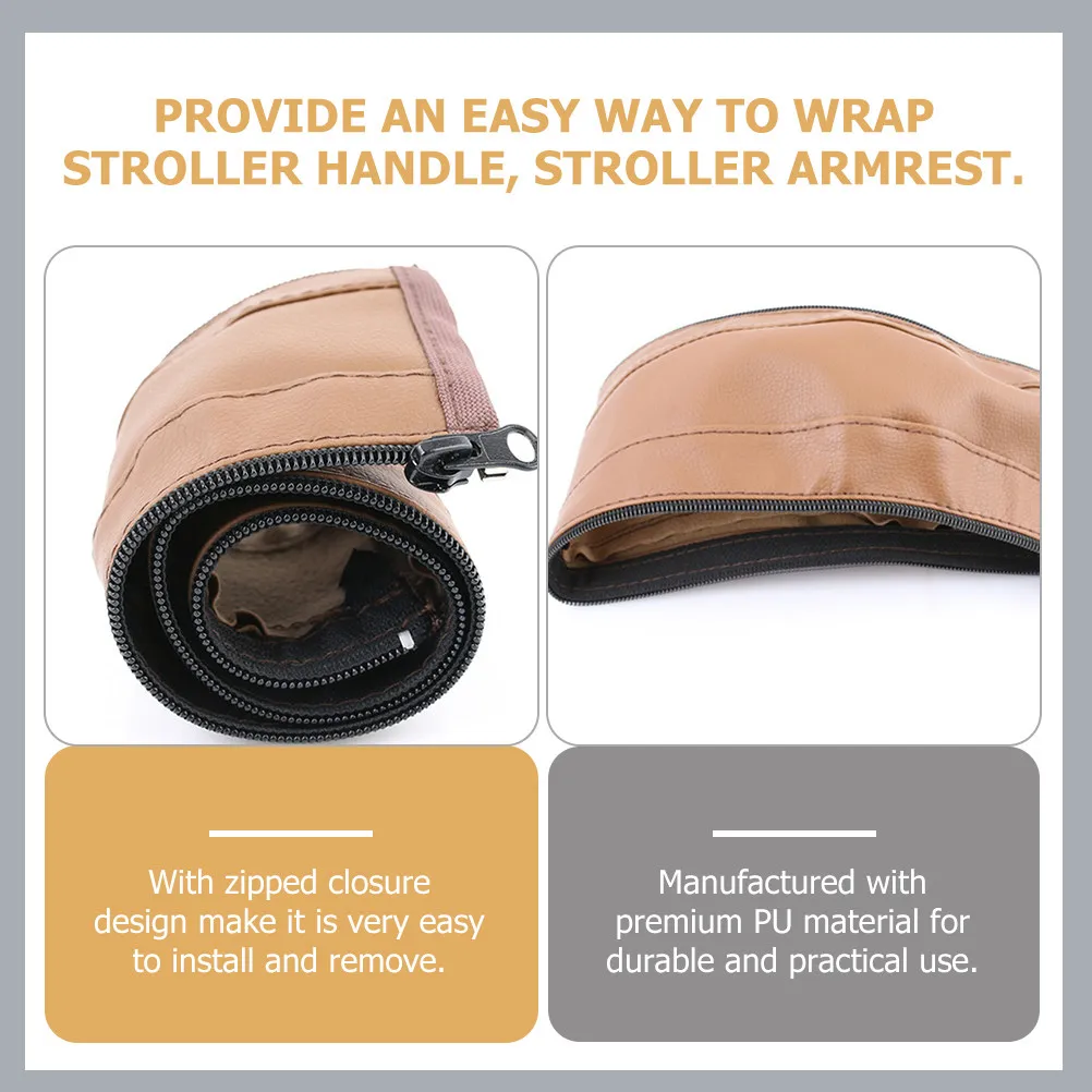 

Premium PU Stroller Handle Cover Armrest Sleeve for Baby Stroller Pram Handlebar Protector Sweat Scratch Resistant Comfort Grip