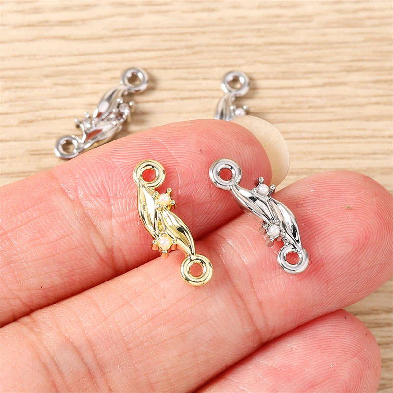 5 Stück niedliche gold- und silberfarbene Metall-Anhänger in Baumblattform für die Schmuckherstellung, DIY-Armbänder, Halsketten, handgefertigte Bastelbedarf – Detail 3