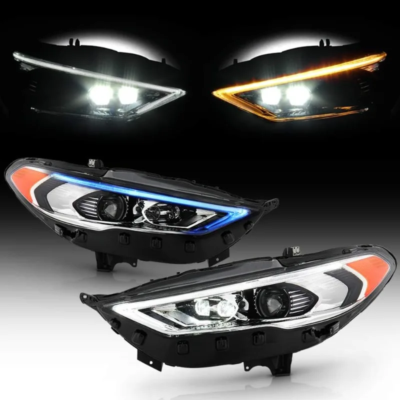

For [Halogen w/Signature Lamp Only] 2017-2020 Ford Fusion Sequential Signal Blue Start/White LED DRL Headlights