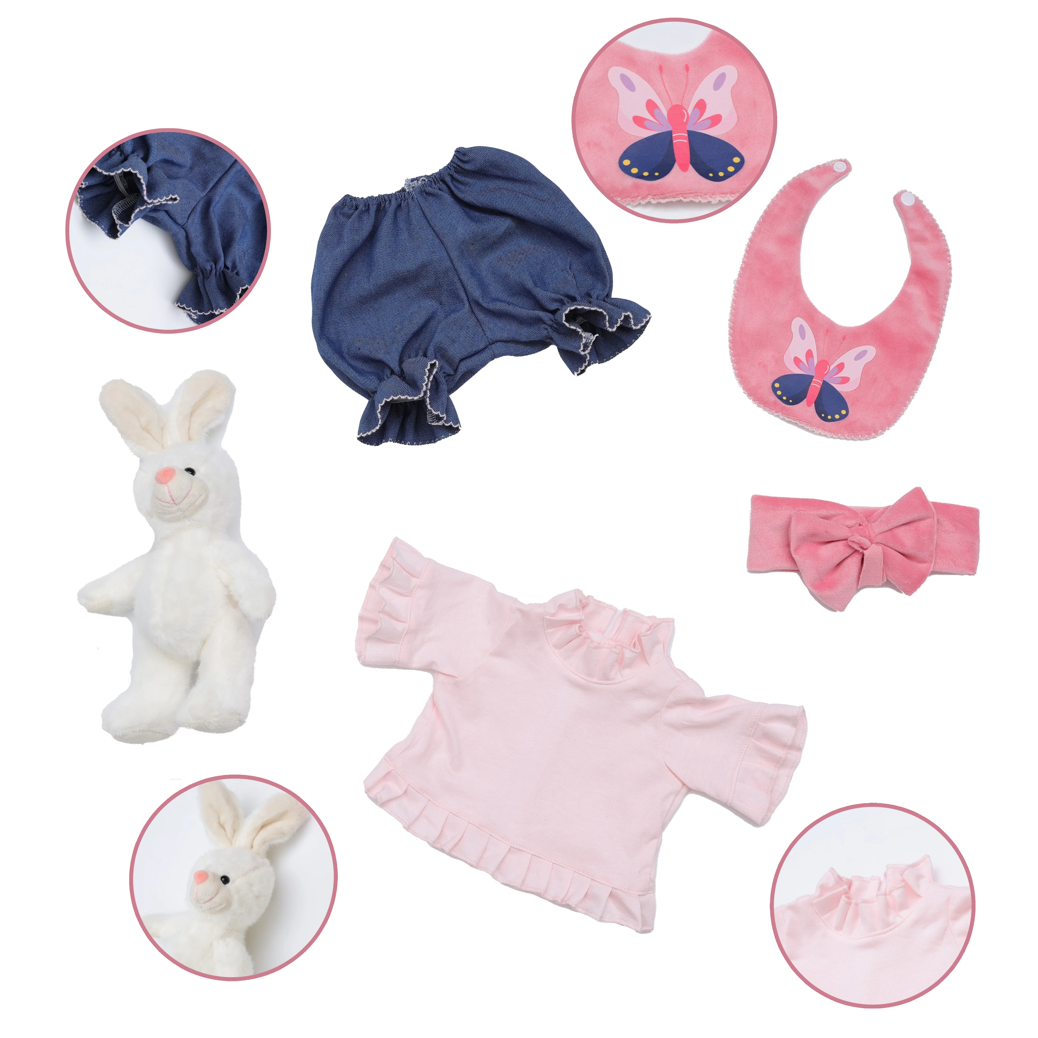 35 stks Cloveray Reborn Babypop Kleding Ontwerp Geschikt 20-Inch Poppen Verkleden Victoriaanse Rollenspel Dress Up Accessoires