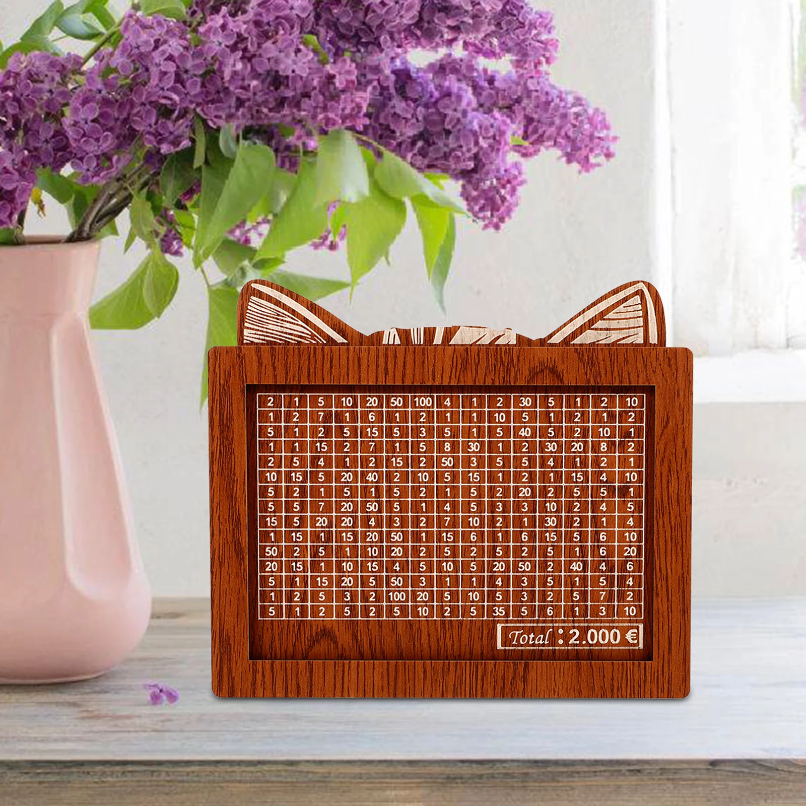 

Wooden Piggy Bank 2000 Euros 20x14 5x6 6cm Shallow Brown Adult Money Container Cash Saving Goals Home Decor Storage Jar