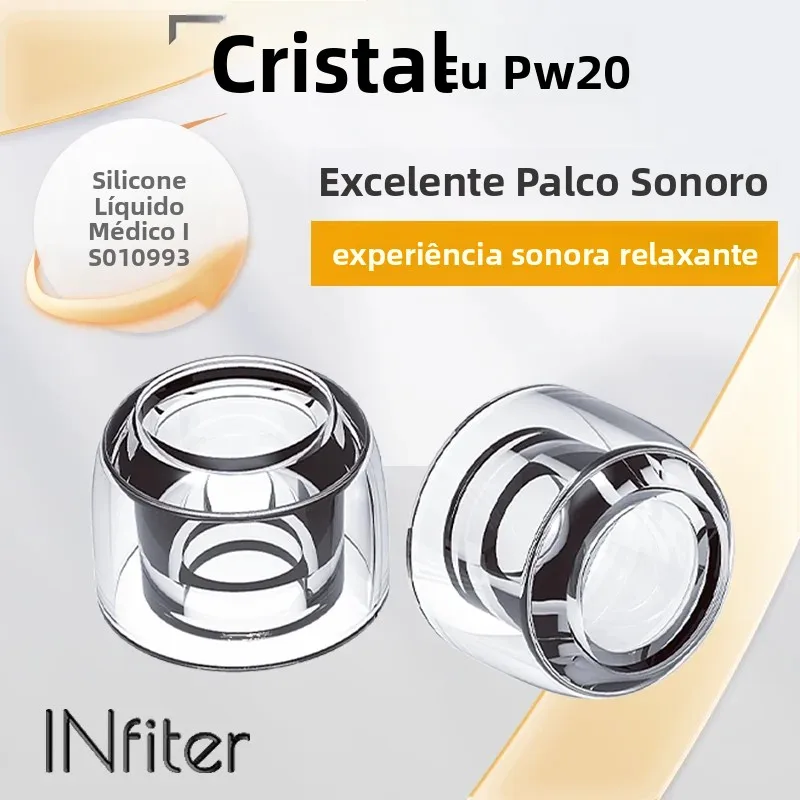Pontas de Silicone Médico INfiter PW20 para IEMs, Pontas de Substituição para Fones de Ouvido TPE, Pontas de Silicone Médico para Fones de Ouvido