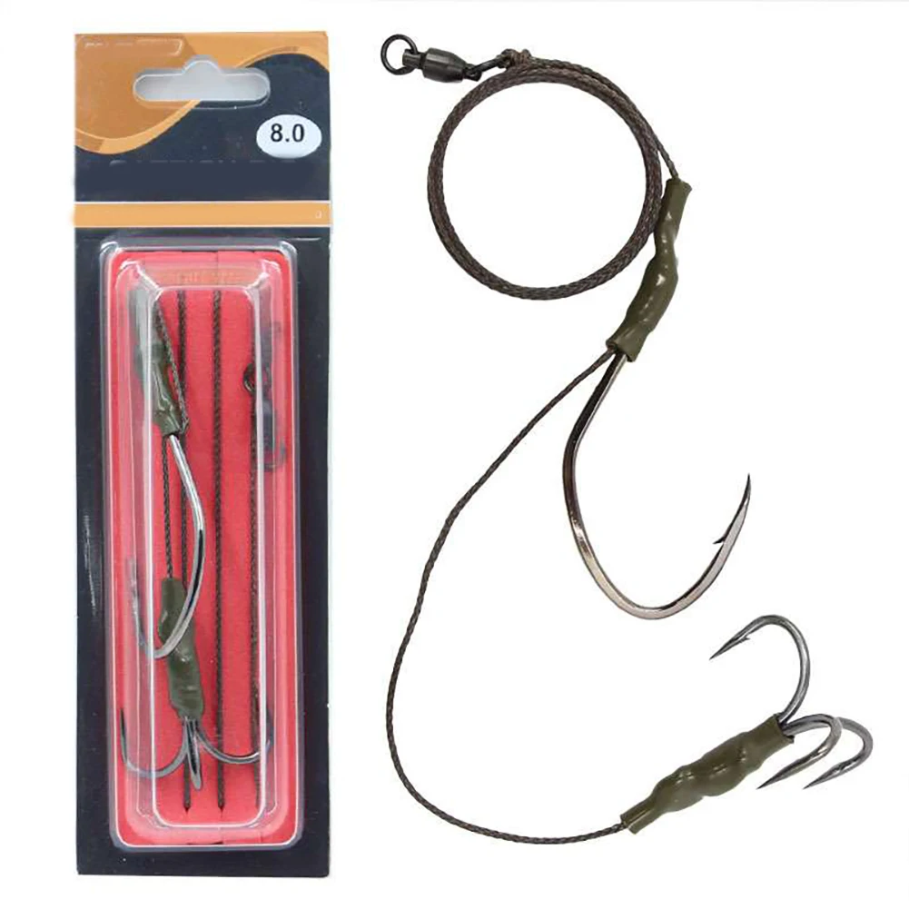 

Bottom Fishing Rig for Catfish with High Strength PE Thread and Carbon Hooks 100cm Long Silver Color for Effective Catch