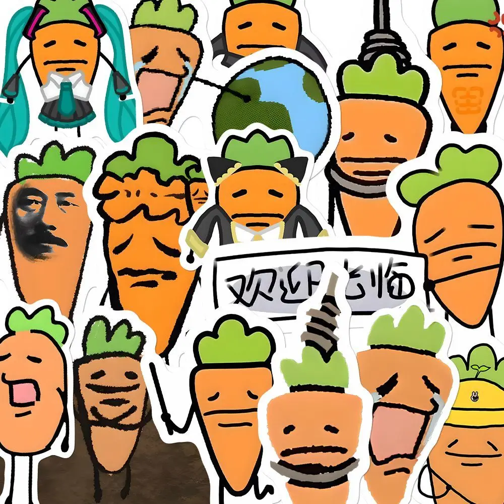 10/53Pcs World Weary Carrot Zhang Tianzhong Emoticoning Cute Expression Graffiti Sticker Decoration DIY Cup Guitar Skateboard