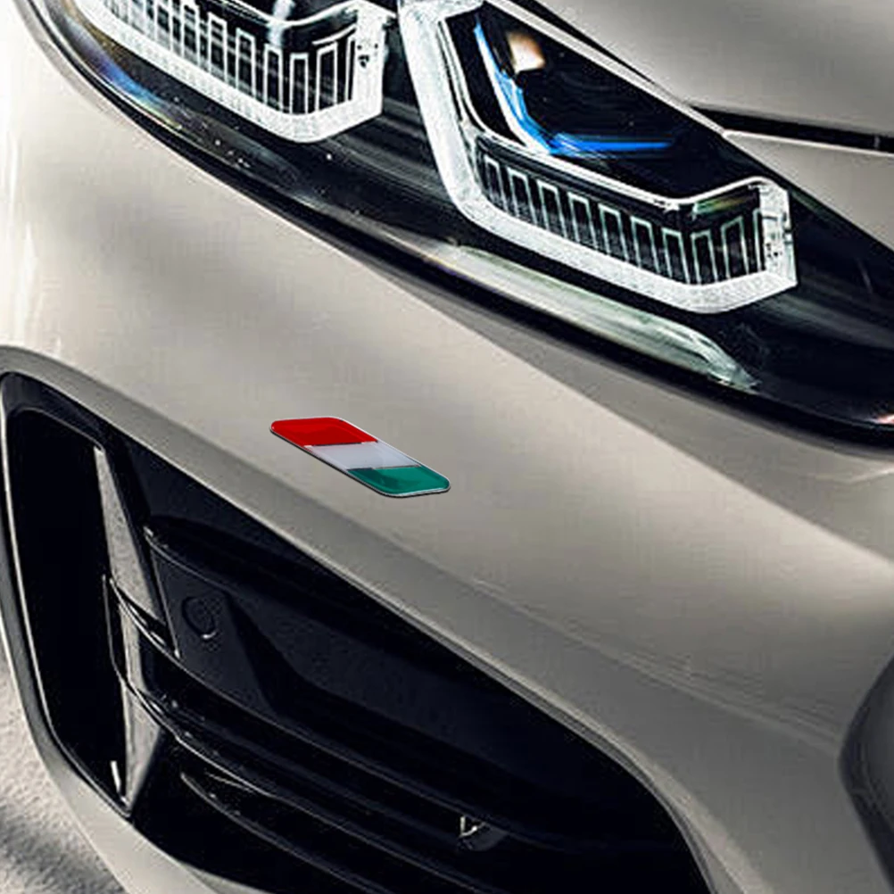 

2Pairs Italian Flag Car Sticker Aluminum Alloy Waterproof Durable Vehicle Exterior Decoration Decals for Cars Trucks Auto