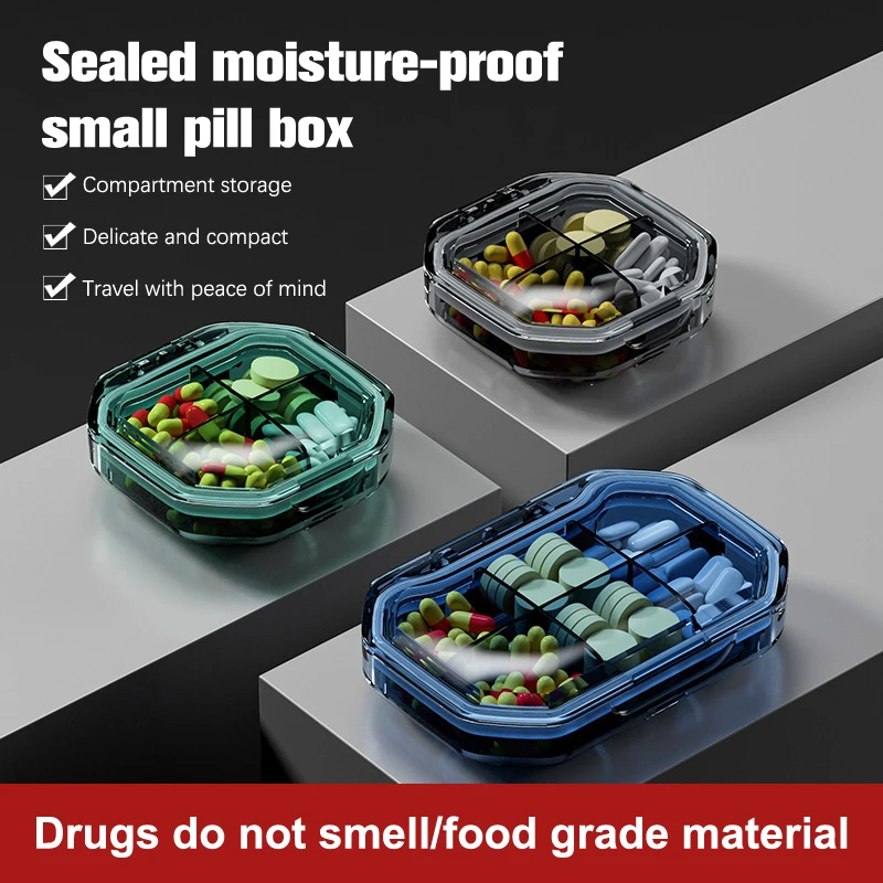 

Travel Pill Organizer Moisture Proof Pills Box for Pocket Purse Daily Pill Case Portable Medicine Vitamin Holder Container