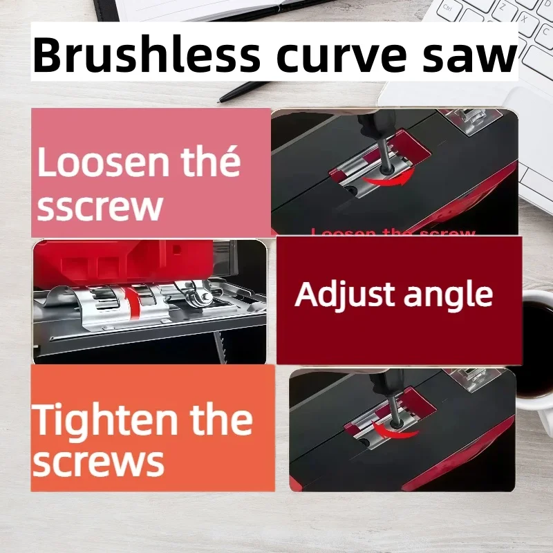 3000RPM Brushless Curve Saw Cordless Electric Jig Saw Portable Adjustable Woodworking Power Tool for Milwaukee 18V battery