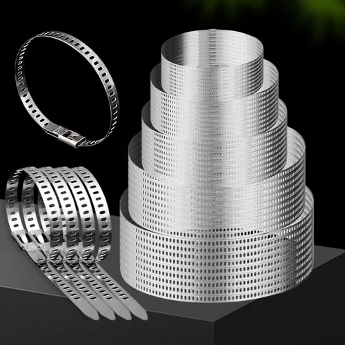 Imagen 2 del producto Nuevos bridas para cables de acero inoxidable, correa de envoltura de Metal autoblocante, bridas para cables multiusos, sujetadores de alambre, organizador de Hardware al por mayor