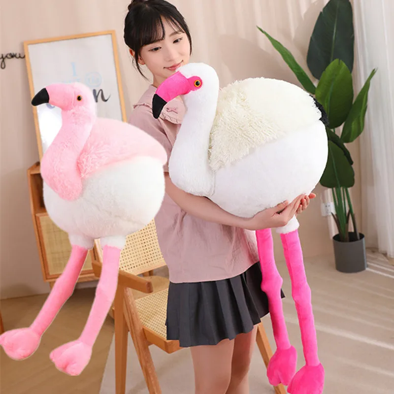 

New 3 Sizes Fluffy Flamingo Plush Toys Sleep Pillow Cute Stuffed Animal Crocodile Plushies Doll Children's Birthday Gift