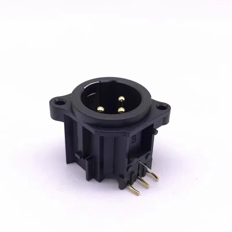 5/20/100PCS 3Pins XLR Connector Black Plastic XLR Male/Female Jack Socket Panel Mount Type with PUSH button Speaker Plug