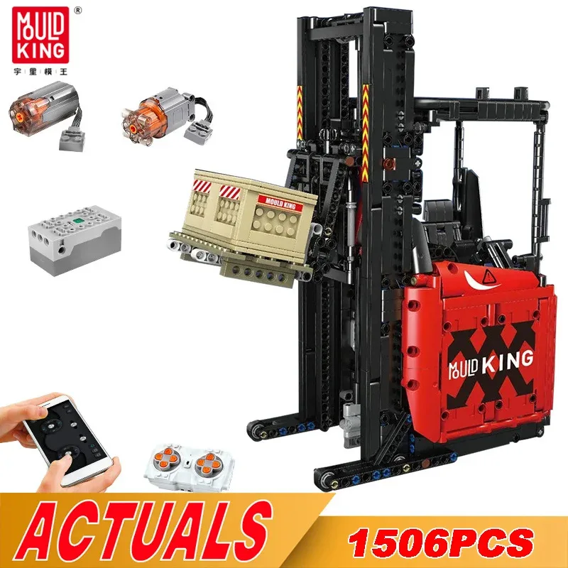 

17041 MOULD KING Technical Engineering Vehicles RC Forklift Truck 1506PCS Model Building Blocks Toys for Children Car Kids Gifts