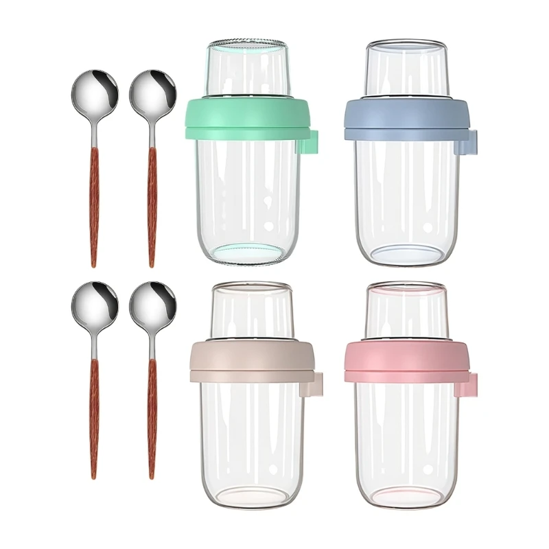 Multifunctional 2 Layer Jars Set Includes Lid And Spoon Dry Wet Separation JOMD