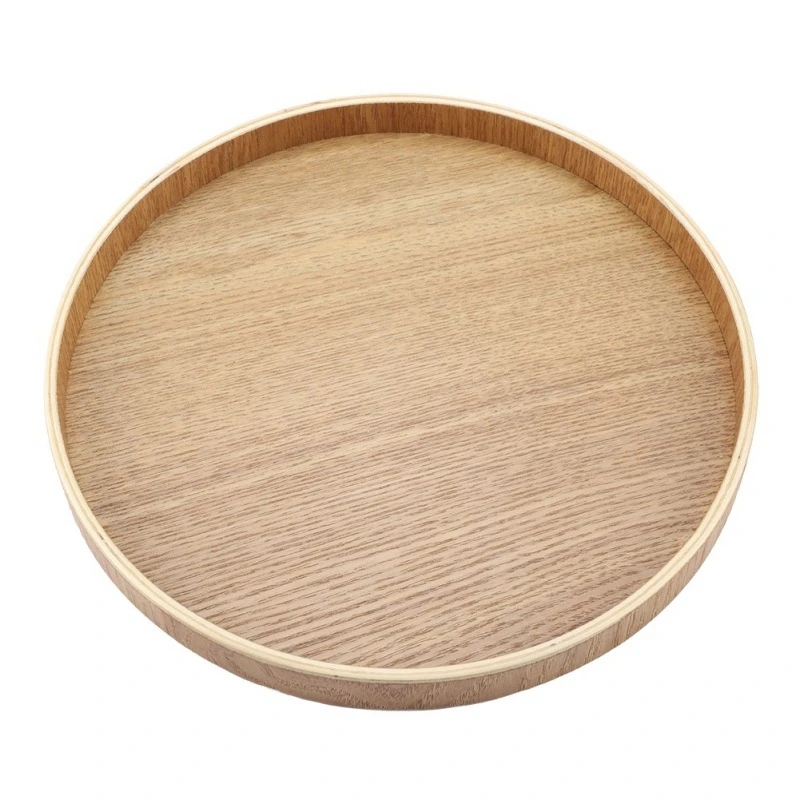 Japanese Style Round Tray Food Serving Plate Wood Snack Deseert Plate Teaboard Natural Tea Server Dishes Drink Platter