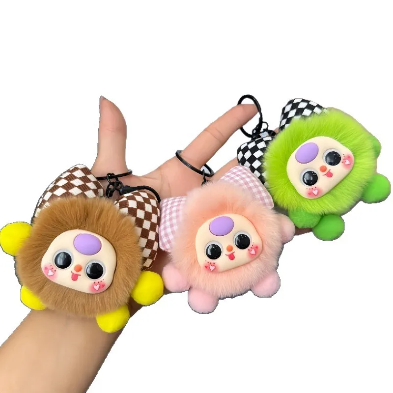 Cute imitation otter rabbit fur small coal ball plush bag pendant decoration creative doll cartoon doll car keychain