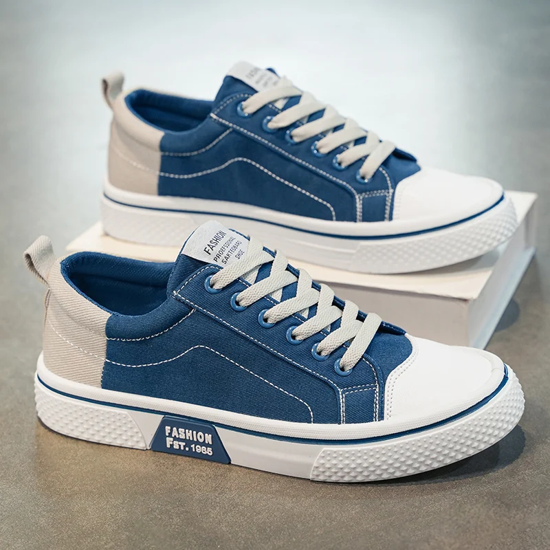 Canvas Shoes Men's Soft Bottom Anti-Slip Lightweight Casual Low-Top Flat Sports Trendy Shoes Korean Style Versatile Youth Fas...