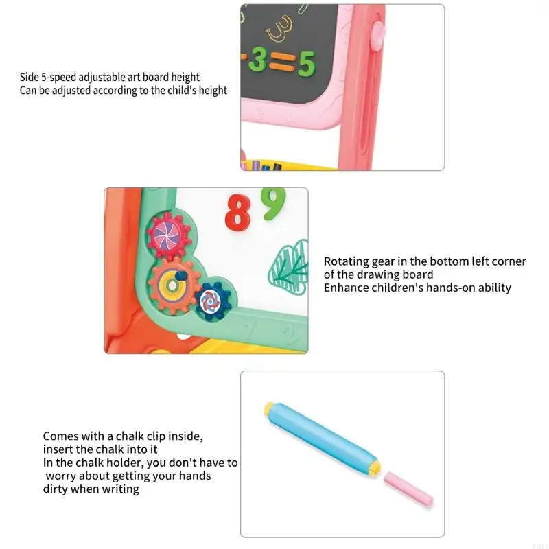 Drawing Board Double Sided Art Panel Easel Early Learning Toy For Kids P31B
