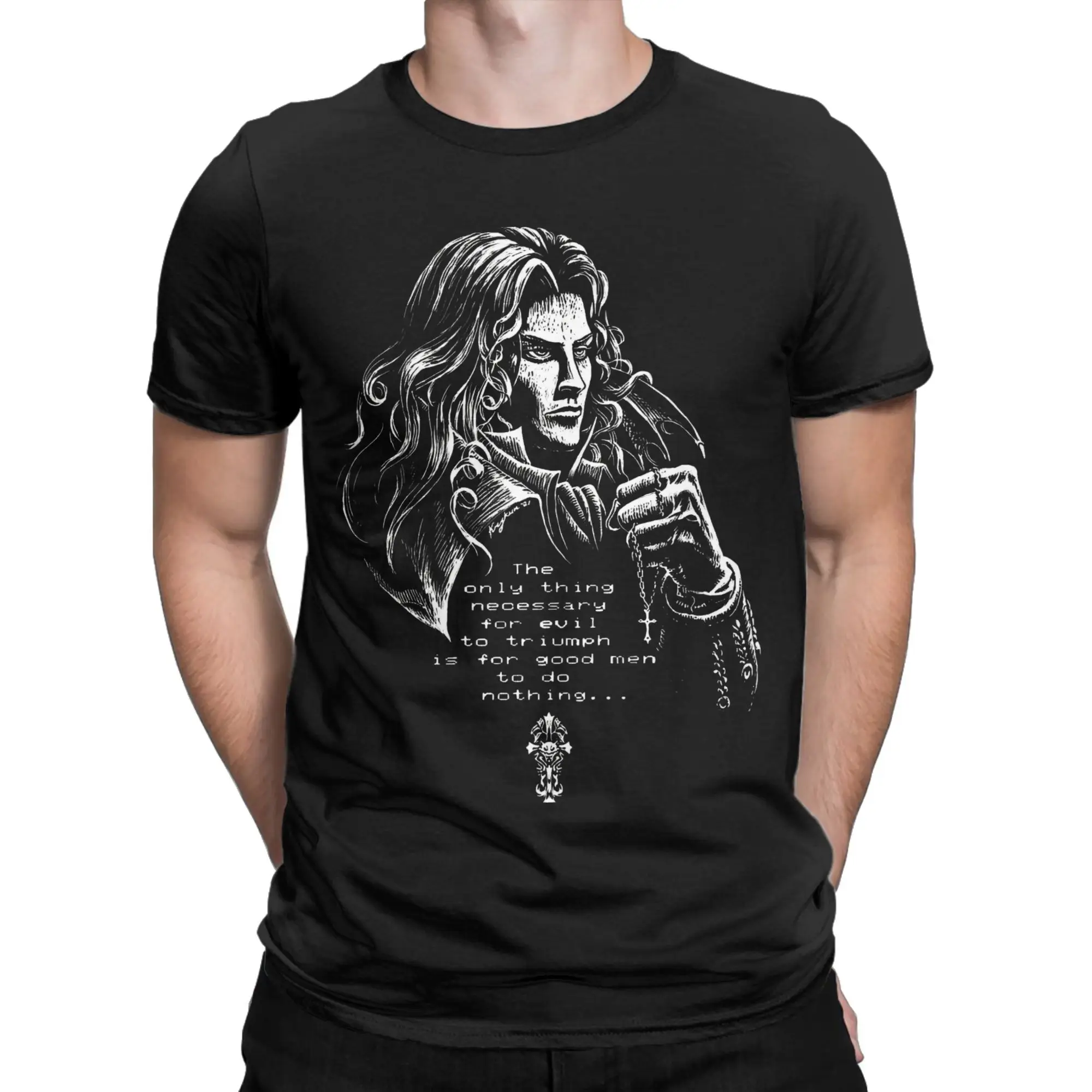 

Футболка Alucards Symphony Castlevania, летние футболки в уличном стиле, модная футболка из 100% хлопка для мужчин, повседневные топы с короткими рукавами